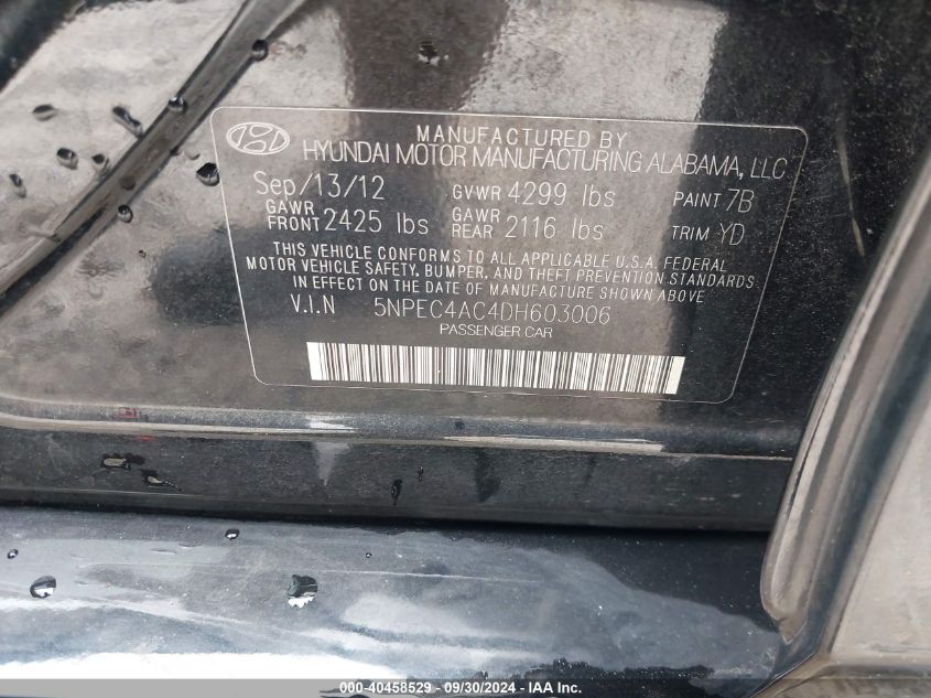 5NPEC4AC4DH603006 2013 Hyundai Sonata Limited