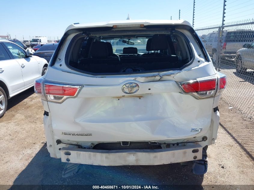 2015 Toyota Highlander Xle V6 VIN: 5TDKKRFH5FS050886 Lot: 40458671