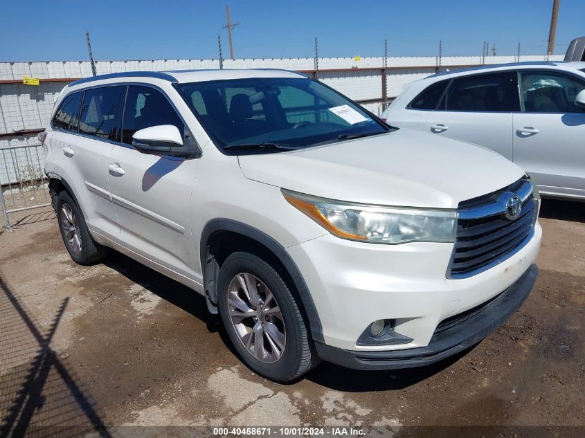 2015 Toyota Highlander Xle V6 VIN: 5TDKKRFH5FS050886 Lot: 40458671