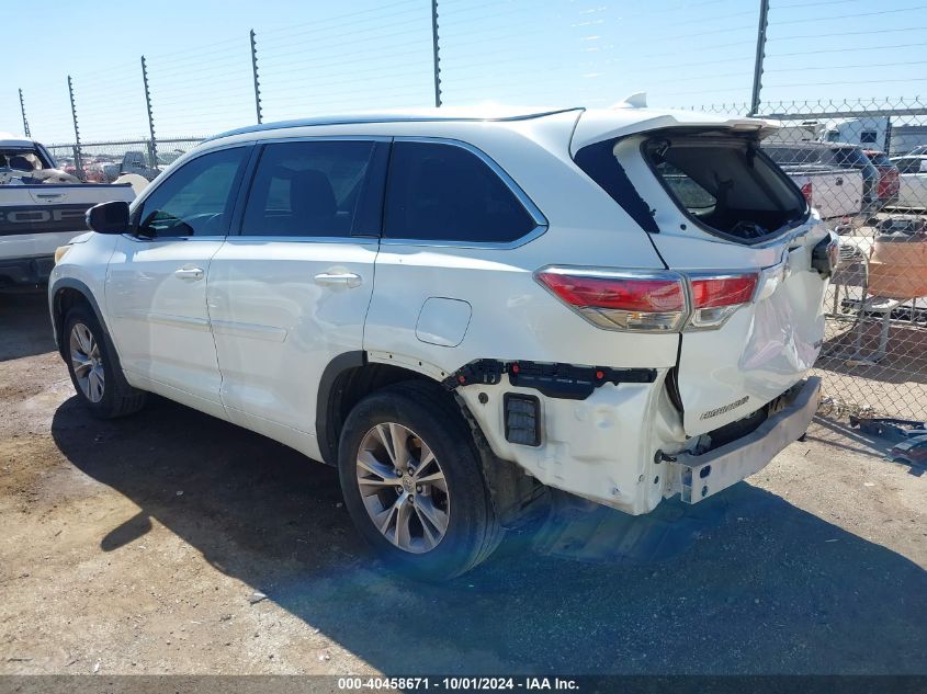 2015 Toyota Highlander Xle V6 VIN: 5TDKKRFH5FS050886 Lot: 40458671