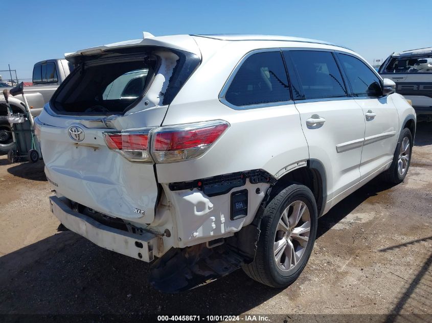 2015 Toyota Highlander Xle V6 VIN: 5TDKKRFH5FS050886 Lot: 40458671