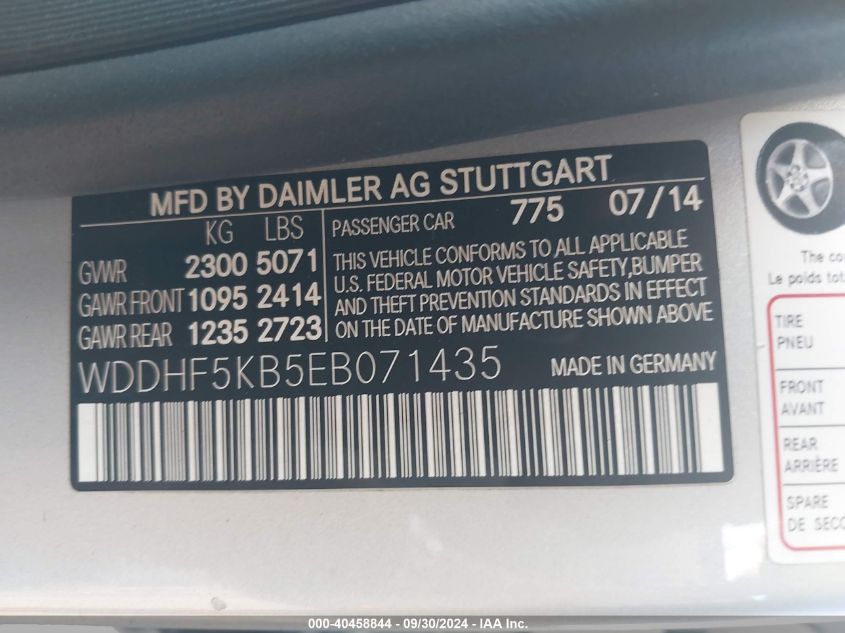 WDDHF5KB5EB071435 2014 Mercedes-Benz E 350 350