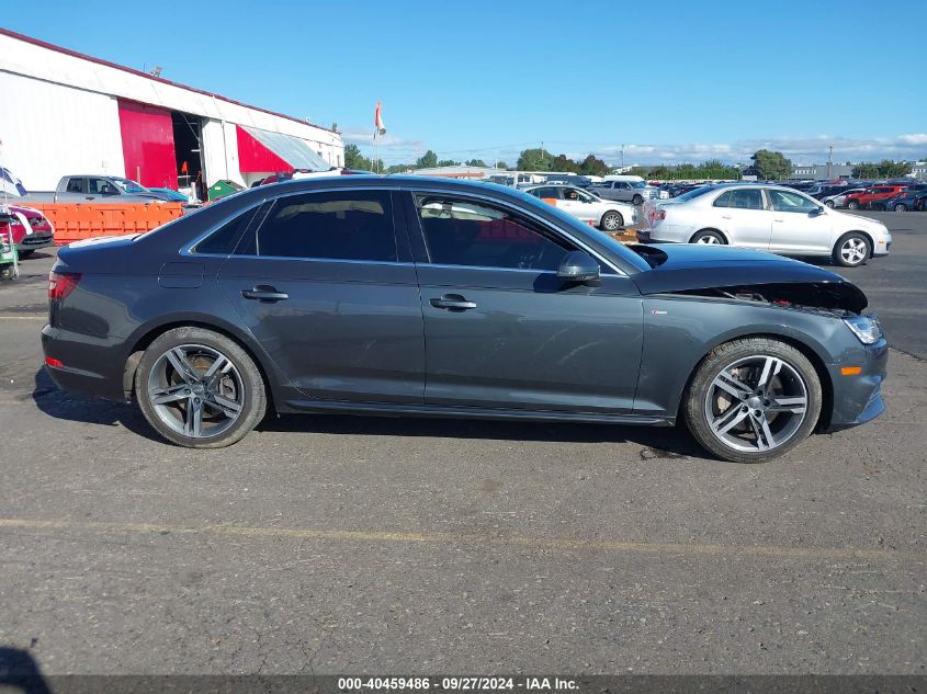 2018 Audi A4 2.0T Premium/2.0T Tech Premium VIN: WAUENAF40JA071845 Lot: 40459486