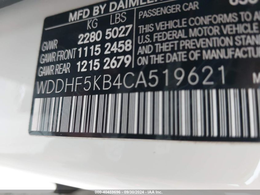 WDDHF5KB4CA519621 2012 Mercedes-Benz E 350