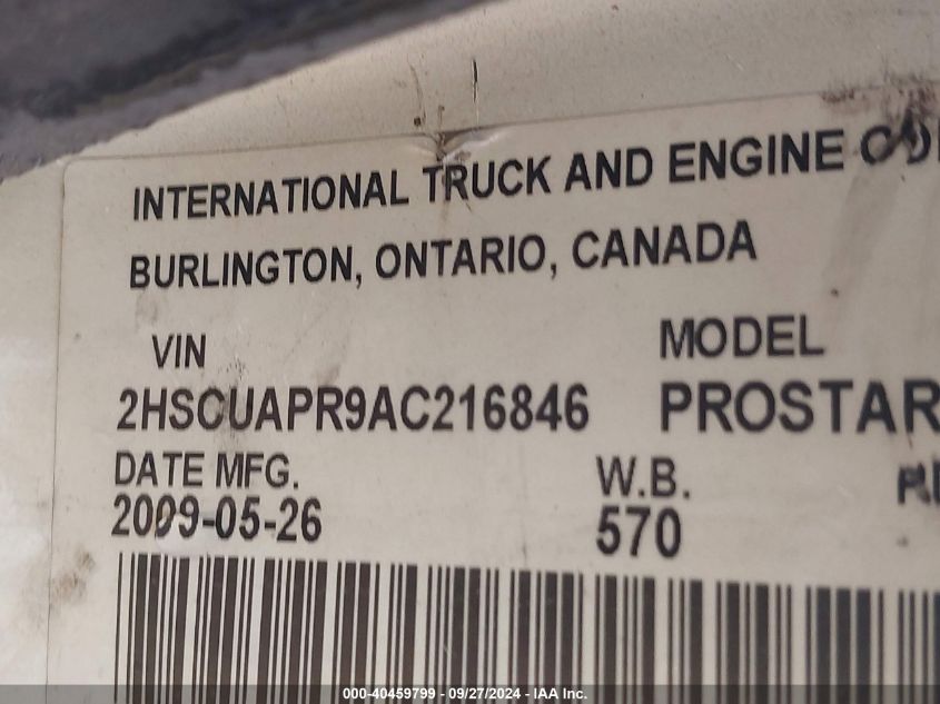 2HSCUAPR9AC216846 2010 International Prostar Premium