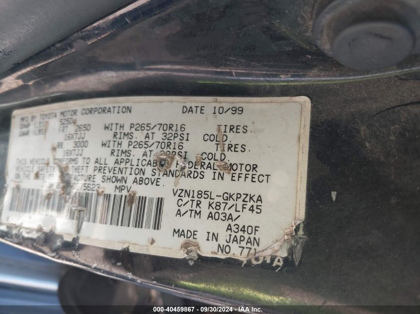 JT3HN87R6Y0275623 2000 Toyota 4Runner Limited V6