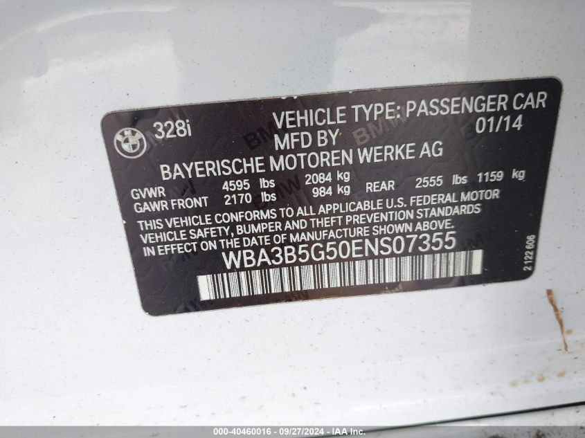 WBA3B5G50ENS07355 2014 BMW 328I xDrive