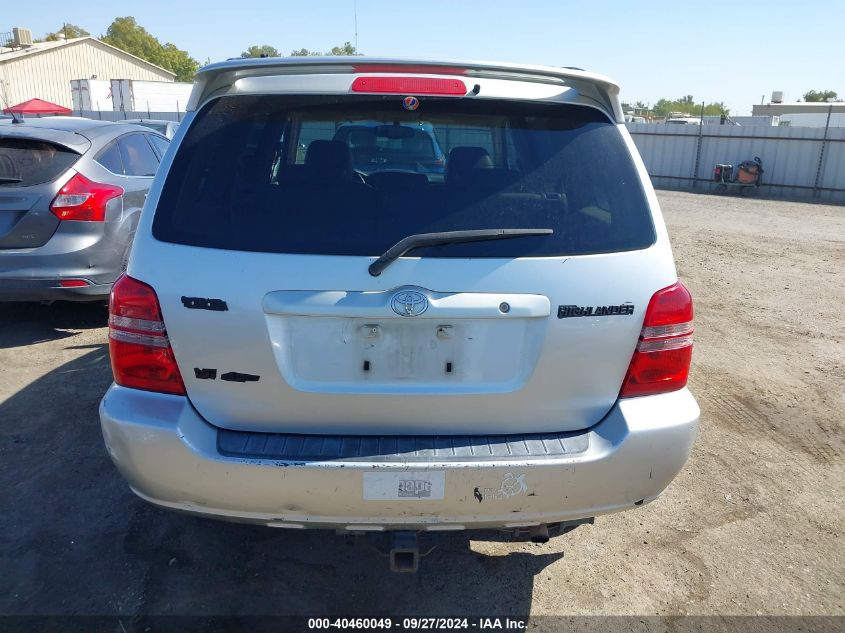 2002 Toyota Highlander Limited V6 VIN: JTEHF21A320080462 Lot: 40460049