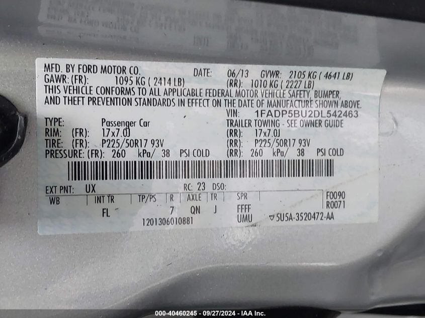 1FADP5BU2DL542463 2013 Ford C-Max Hybrid Sel