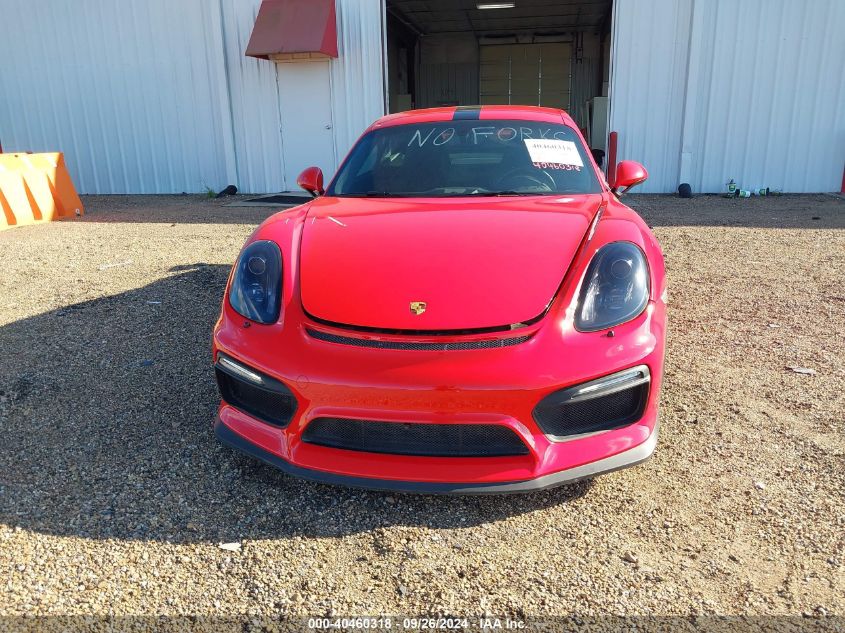 2016 Porsche Cayman Gt4 VIN: WP0AC2A87GK191832 Lot: 40460318