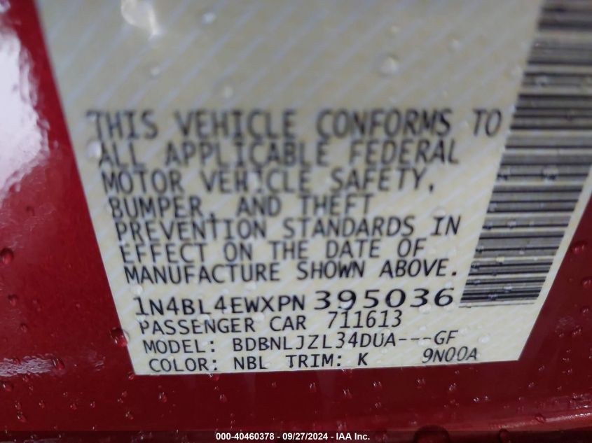 1N4BL4EWXPN395036 2023 Nissan Altima Sl Intelligent Awd