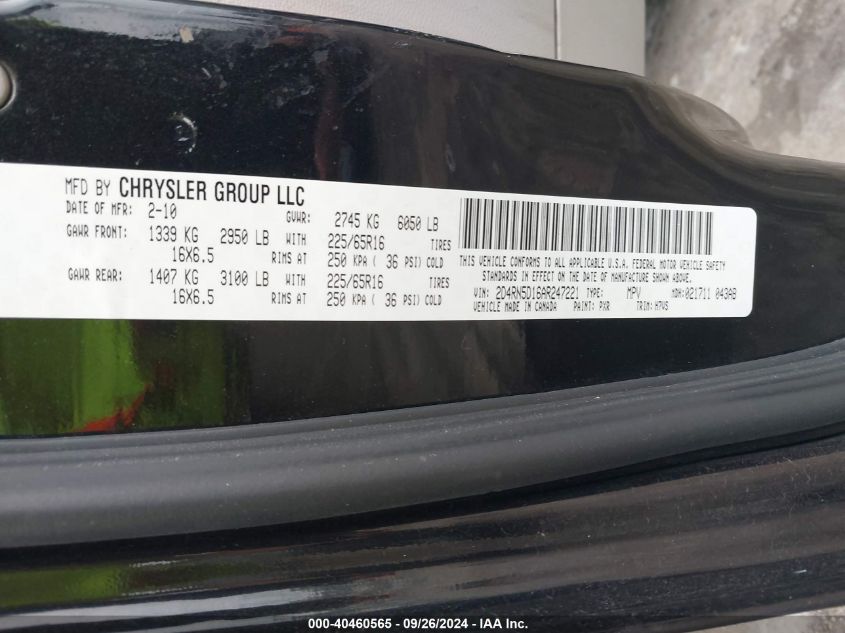 2D4RN5D16AR247221 2010 Dodge Grand Caravan Sxt