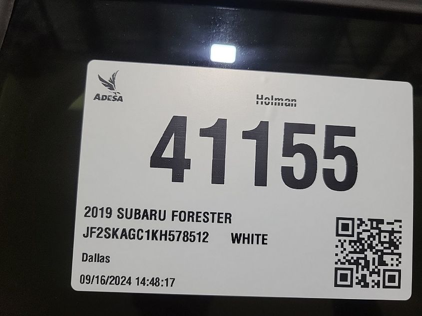 2019 Subaru Forester Premium VIN: JF2SKAGC1KH578512 Lot: 40460779