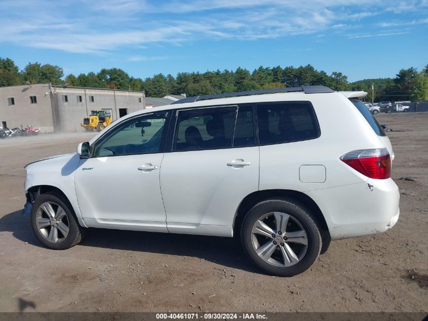 2008 Toyota Highlander Sport VIN: JTEES43A482026012 Lot: 40461071