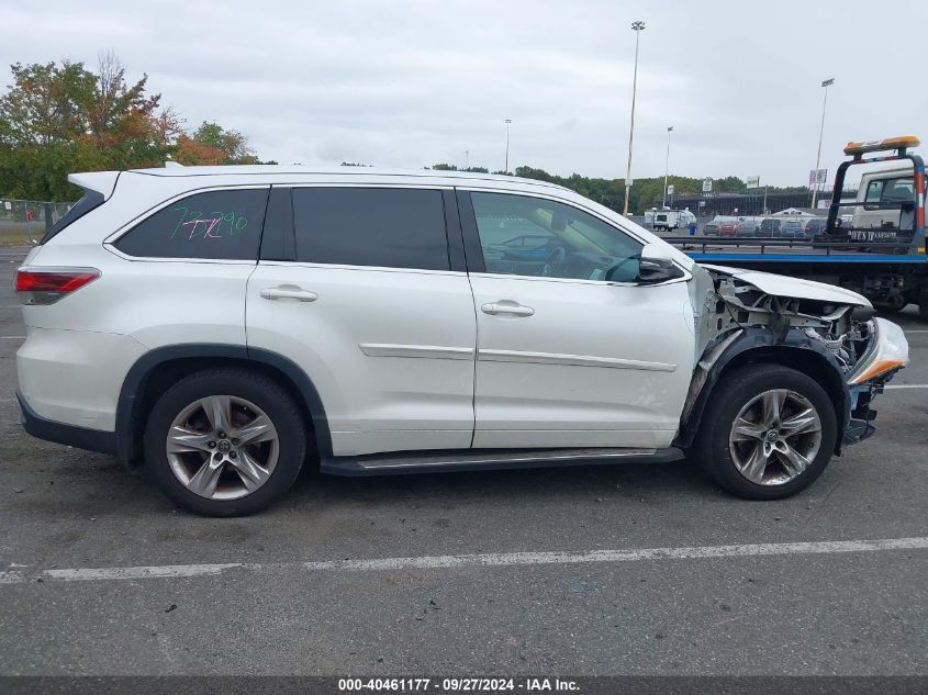 2016 Toyota Highlander Limited V6 VIN: 5TDDKRFH7GS345207 Lot: 40461177