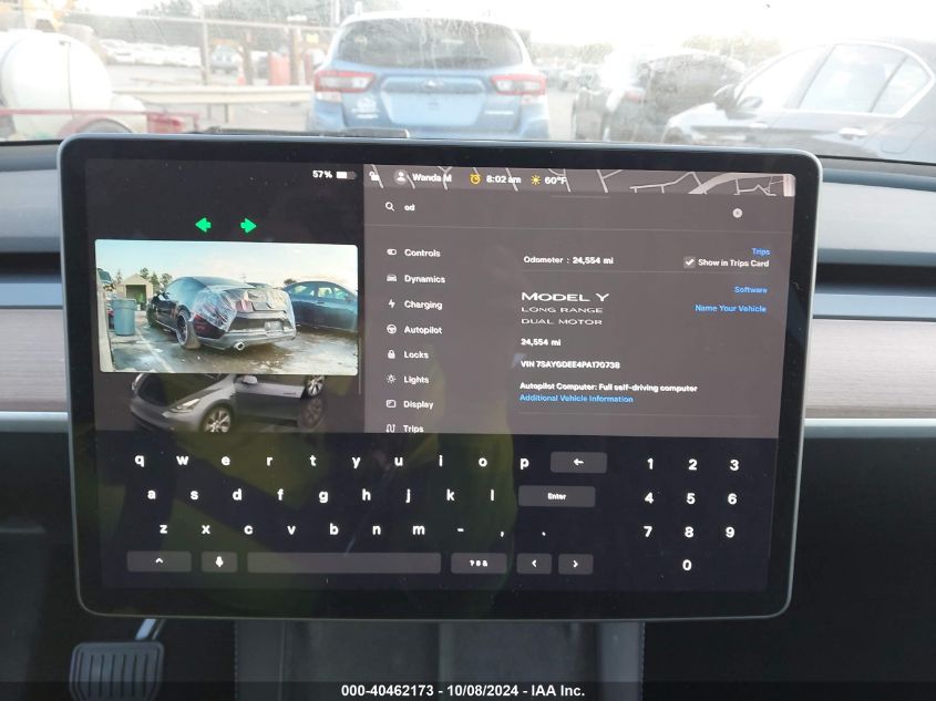 2023 Tesla Model Y Awd/Long Range Dual Motor All-Wheel Drive VIN: 7SAYGDEE4PA170738 Lot: 40462173