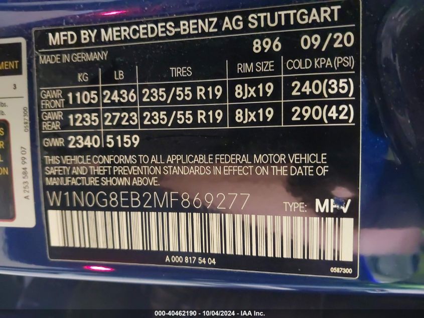 W1N0G8EB2MF869277 2021 Mercedes-Benz Glc 300 4Matic Suv