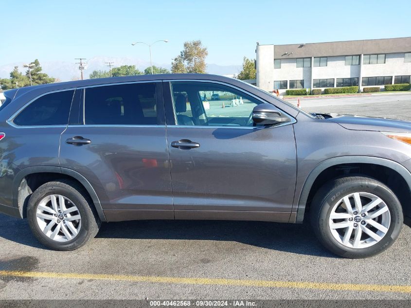 2016 Toyota Highlander Le VIN: 5TDZARFH6GS019939 Lot: 40462568