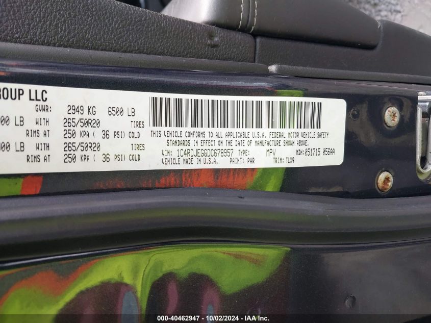 1C4RDJEG6DC678957 2013 Dodge Durango Citadel
