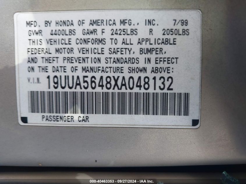 19UUA5648XA048132 1999 Acura Tl 3.2