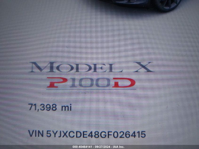 VIN 5YJXCDE48GF026415 2016 Tesla Model X, P100D/P90D no.7