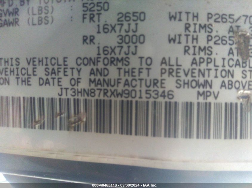 JT3HN87RXW9015346 1998 Toyota 4Runner Sr5 V6 Limited