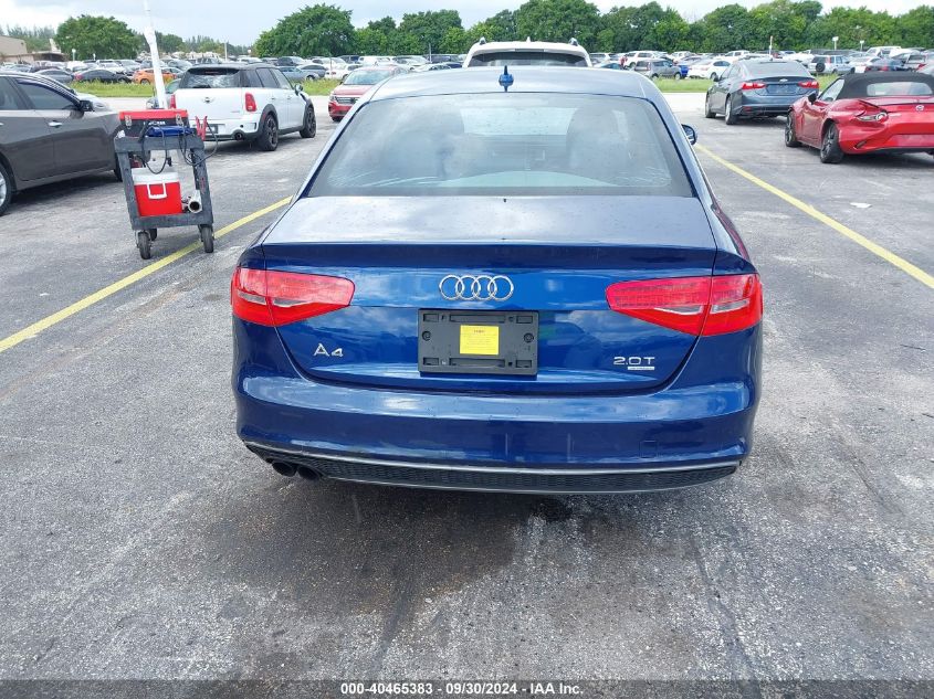 2014 Audi A4 2.0T Premium VIN: WAUFFAFL5EN023474 Lot: 40465383