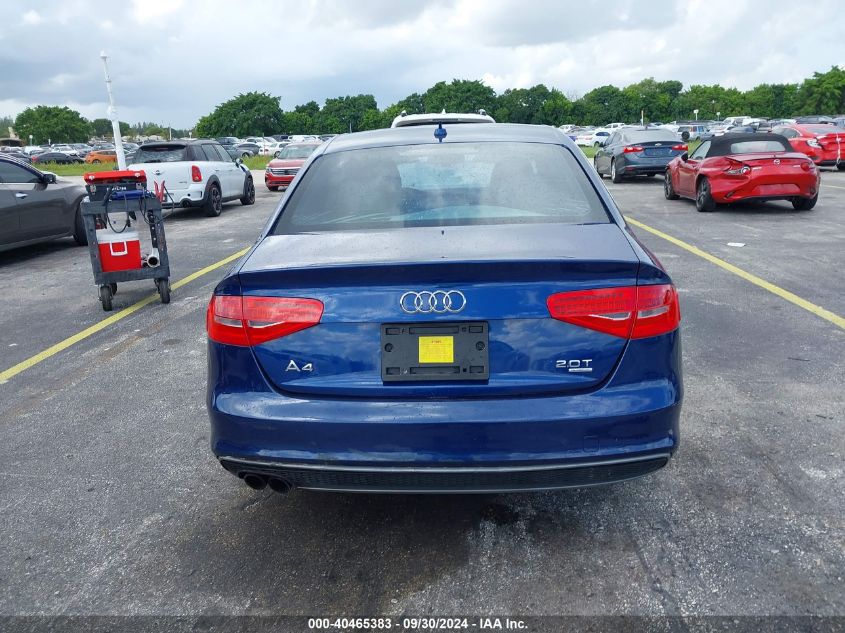 2014 Audi A4 2.0T Premium VIN: WAUFFAFL5EN023474 Lot: 40465383