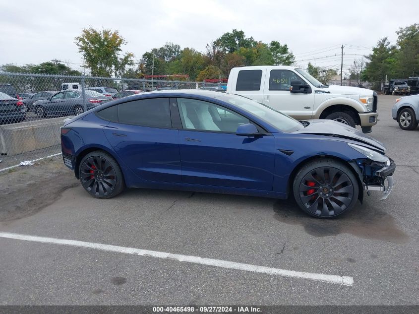 2022 Tesla Model 3 Performance Dual Motor All-Wheel Drive VIN: 5YJ3E1EC4NF263740 Lot: 40465498