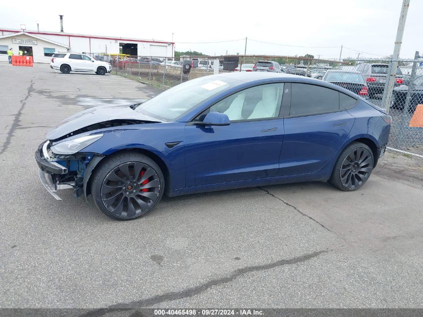 2022 Tesla Model 3 Performance Dual Motor All-Wheel Drive VIN: 5YJ3E1EC4NF263740 Lot: 40465498