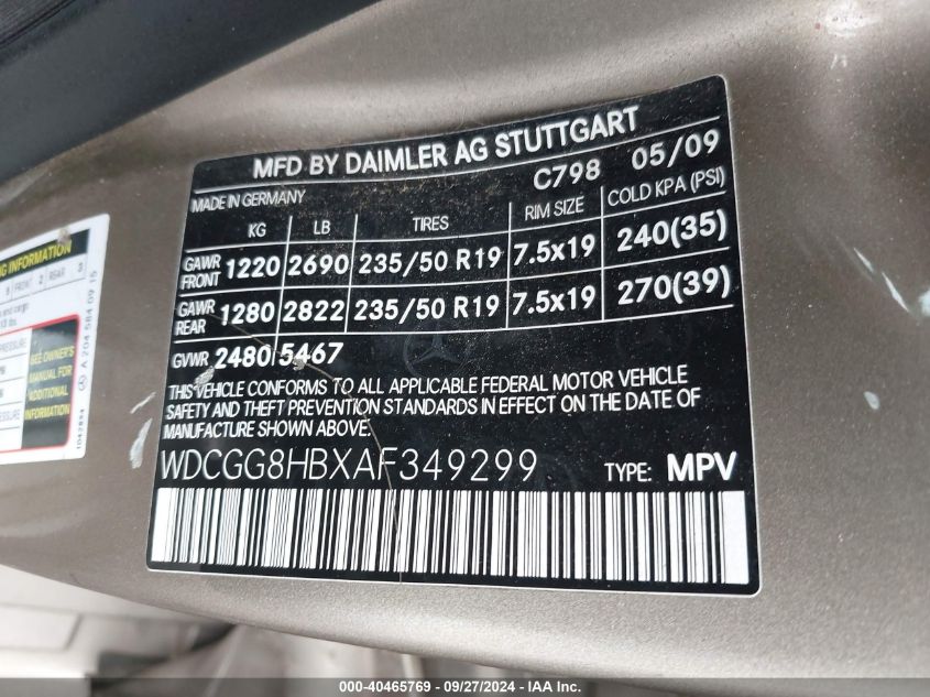 WDCGG8HBXAF349299 2010 Mercedes-Benz Glk 350 4Matic