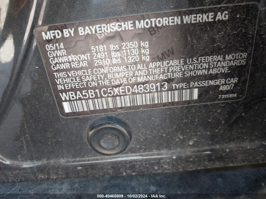 WBA5B1C5XED483913 2014 BMW 535I