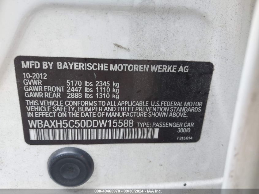 WBAXH5C50DDW15588 2013 BMW 528I xDrive