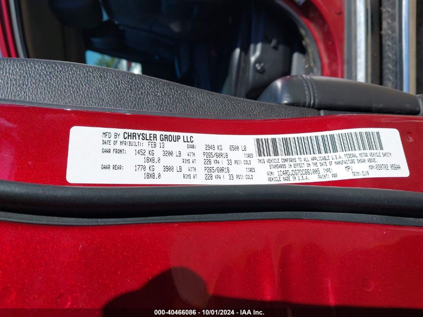 1C4RDJDG7DC661005 2013 Dodge Durango Crew