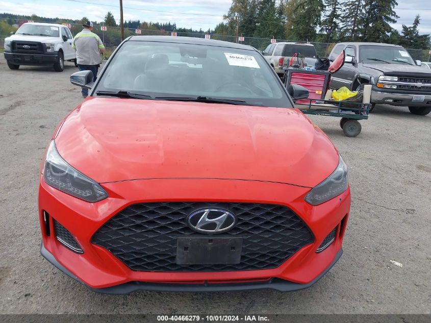 2019 Hyundai Veloster Turbo Ultimate VIN: KMHTH6ABXKU011247 Lot: 40466279