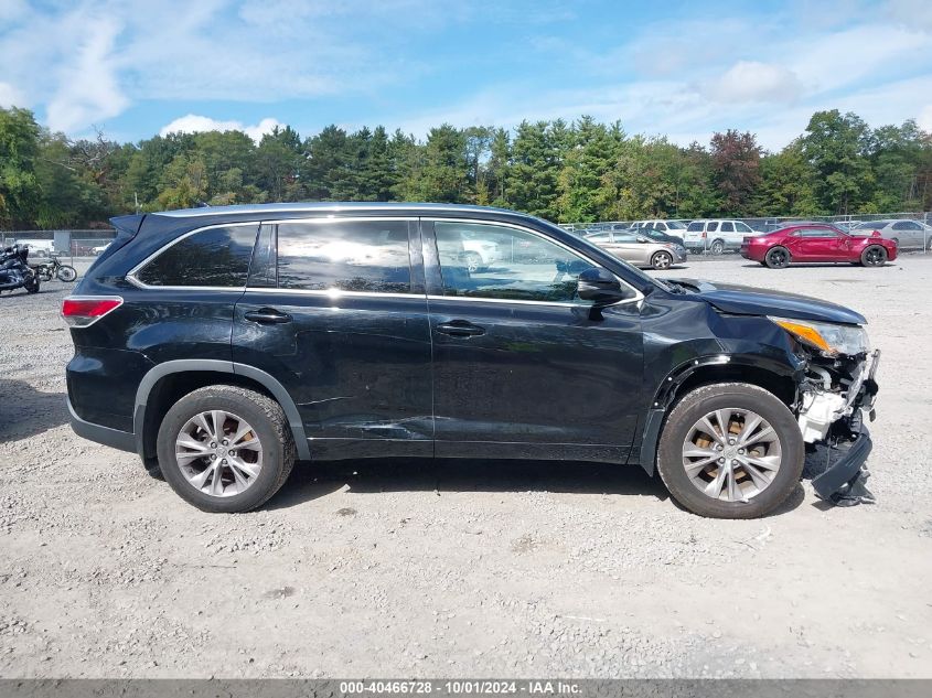 2014 Toyota Highlander Xle V6 VIN: 5TDJKRFH2ES004801 Lot: 40466728