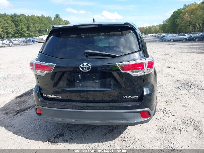 2014 Toyota Highlander Xle V6 VIN: 5TDJKRFH2ES004801 Lot: 40466728