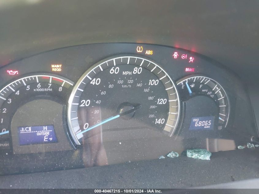 4T1BK1FK1CU011499 2012 Toyota Camry Se V6