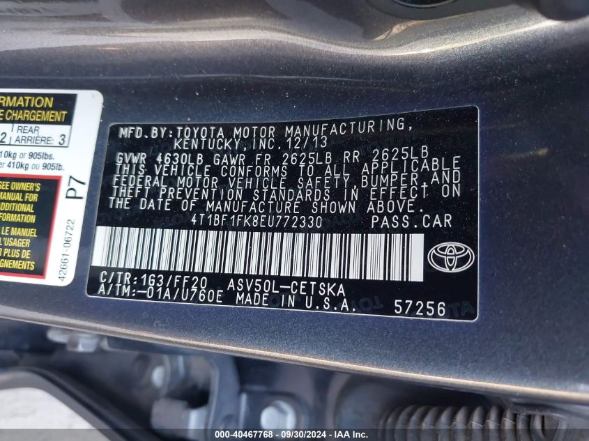 4T1BF1FK8EU772330 2014 Toyota Camry Se