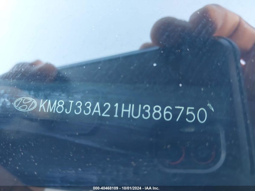 2017 Hyundai Tucson Sport VIN: KM8J33A21HU386750 Lot: 40468109