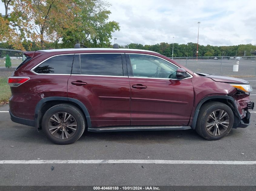 2016 Toyota Highlander Xle V6 VIN: 5TDJKRFH3GS246015 Lot: 40468188