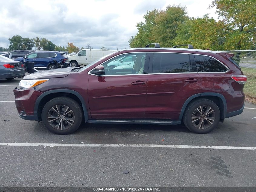 2016 Toyota Highlander Xle V6 VIN: 5TDJKRFH3GS246015 Lot: 40468188