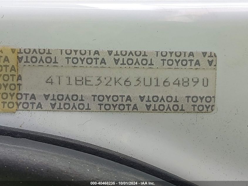 4T1BE32K63U164890 2003 Toyota Camry Le/Xle/Se