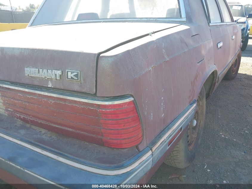 1P3BP46D9JC174932 1988 Plymouth Reliant Le