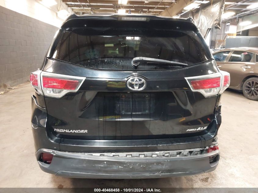 2015 Toyota Highlander Xle V6 VIN: 5TDJKRFH9FS181413 Lot: 40468458