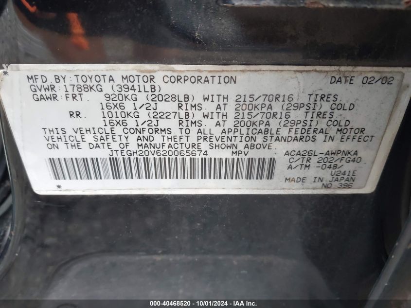 JTEGH20V620065674 2002 Toyota Rav4