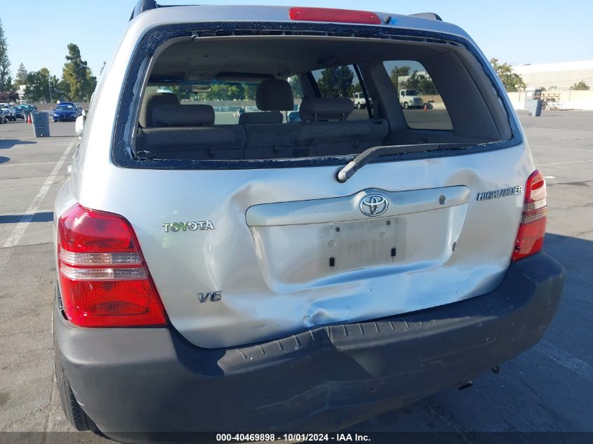 2001 Toyota Highlander V6 VIN: JTEGF21A610011324 Lot: 40469898