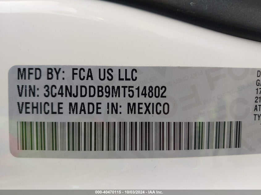 VIN 3C4NJDDB9MT514802 2021 JEEP COMPASS TRAILHAWK 4X4
