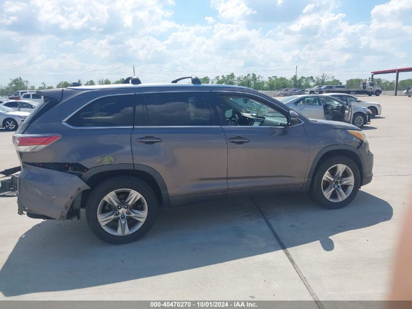 2015 Toyota Highlander Limited V6 VIN: 5TDYKRFH4FS061002 Lot: 40470270