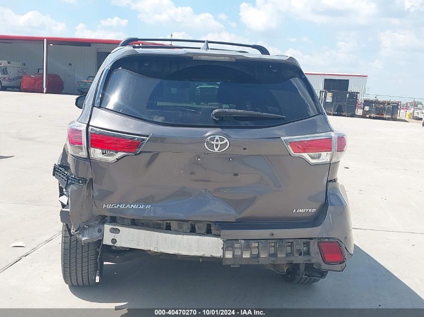 2015 Toyota Highlander Limited V6 VIN: 5TDYKRFH4FS061002 Lot: 40470270